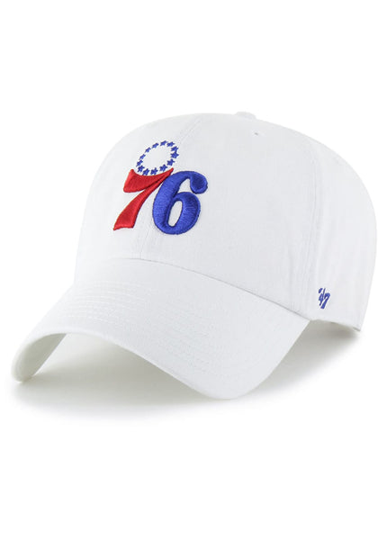 '47Brand Philadelphia 76ers Clean Up Hat - White - nineNORTH
