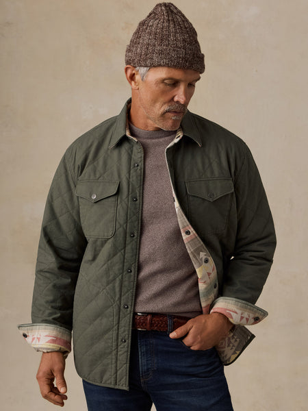 Faherty Thunder Voice Eagle Reversible Bondi Jacket - Pinyon Ridge Green