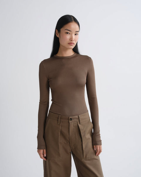 AGOLDE Delphi Slim Viscose Tee - Brunel - nineNORTH