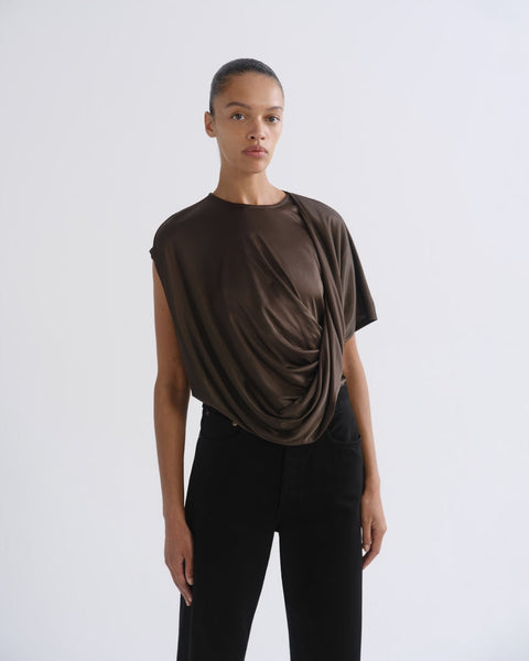 AGOLDE Milena Twist Tee - Bronze - nineNORTH