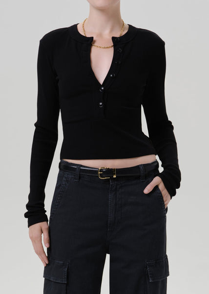 Citizens of Humanity Varra Henley - Black - nineNORTH