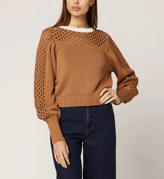Cleobella Anwen Sweater / Brown & Ivory - nineNORTH | Men's & Women's Clothing Boutique