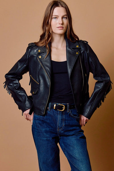 Cleobella Colton Leather Jacket - Black - nineNORTH