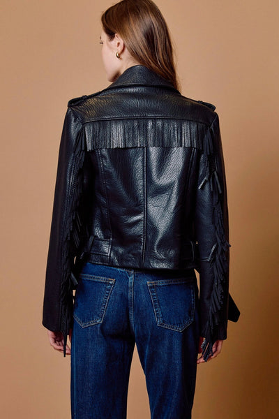 Cleobella Colton Leather Jacket - Black - nineNORTH