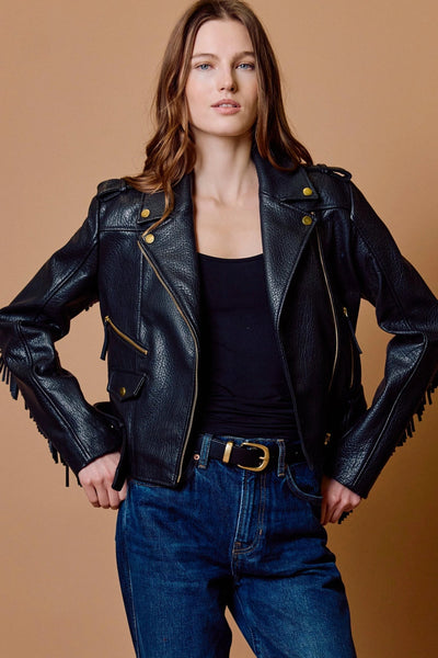 Cleobella Colton Leather Jacket - Black - nineNORTH