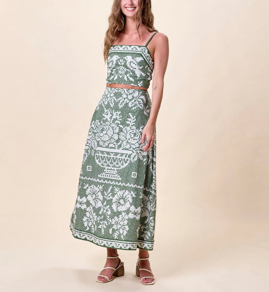 Cleobella Jasmine Ankle Skirt - Verdant Flight - nineNORTH | Men's & Women's Clothing Boutique
