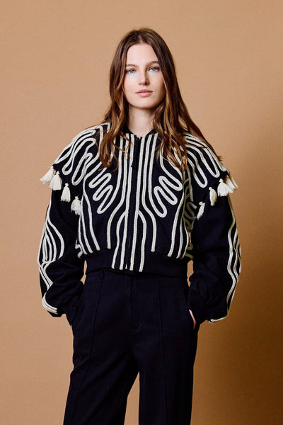 Cleobella Mondrian Jacket - Black Ivory - nineNORTH