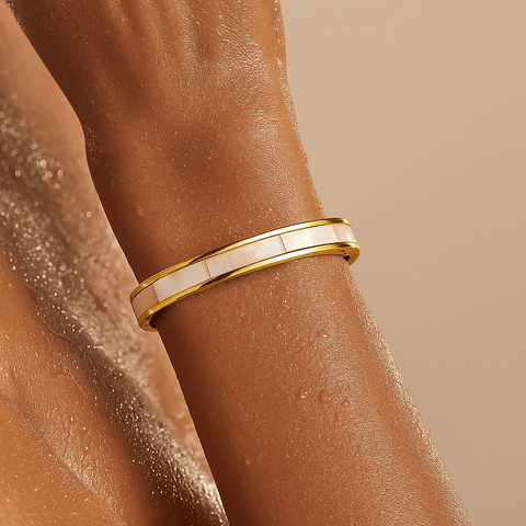 Ellie Vail / Estelle Mother Of Pearl Bangle Bracelet - nineNORTH | Men's & Women's Clothing Boutique