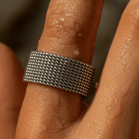 Ellie Vail Etta Mesh Ring - Silver - nineNORTH | Men's & Women's Clothing Boutique