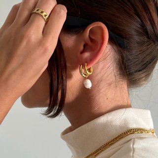 Ellie Vail / Melrose Mini Hoop Pearl Earring - nineNORTH | Men's & Women's Clothing Boutique