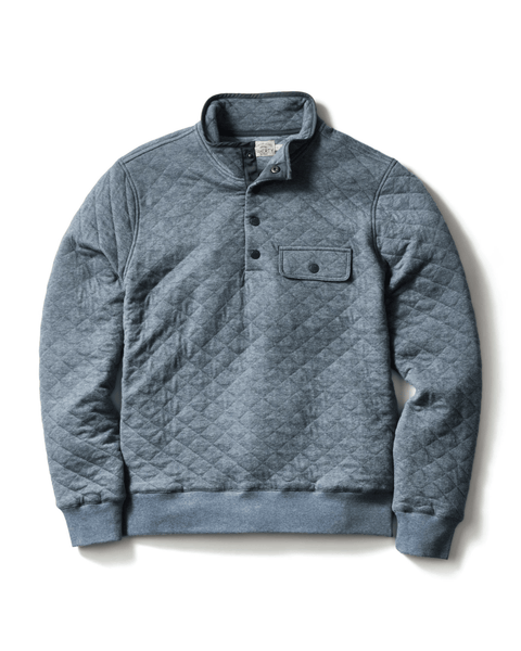 Faherty Epic Quilted Fleece Pullover - Crystal Creek Heather - nineNORTH