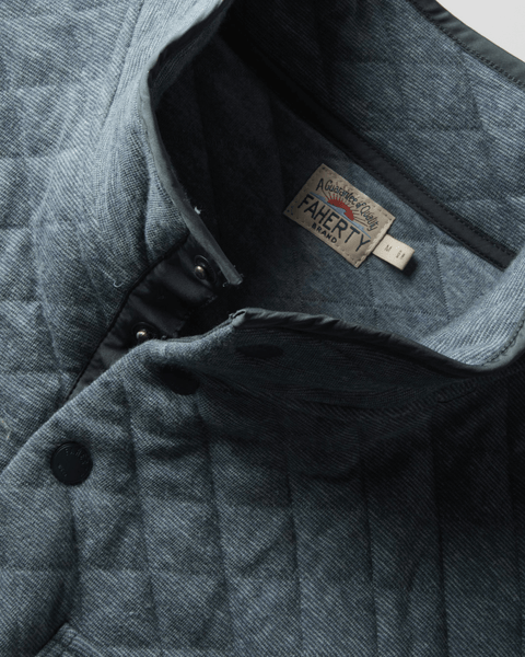 Faherty Epic Quilted Fleece Pullover - Crystal Creek Heather - nineNORTH