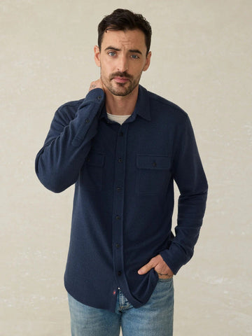Faherty Legend Sweater Shirt / Brighton Navy Twill - nineNORTH | Men's & Women's Clothing Boutique