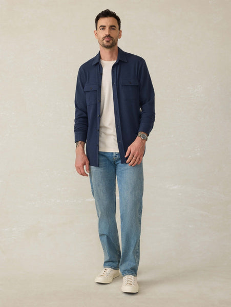 Faherty Legend Sweater Shirt / Brighton Navy Twill - nineNORTH | Men's & Women's Clothing Boutique