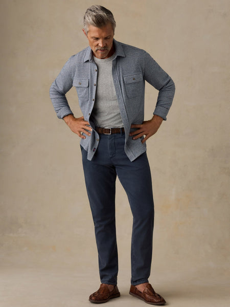 Faherty Legend Sweater Shirt - Navy Cream Pincheck - nineNORTH