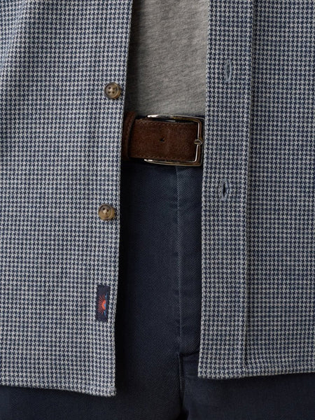Faherty Legend Sweater Shirt - Navy Cream Pincheck - nineNORTH