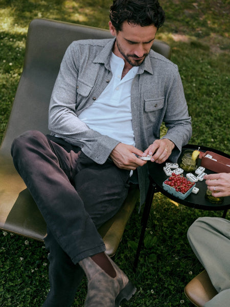 Faherty Legend Sweater Shirt - Navy Cream Pincheck - nineNORTH