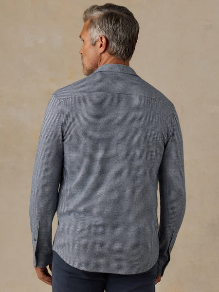 Faherty Legend Sweater Shirt - Navy Cream Pincheck - nineNORTH