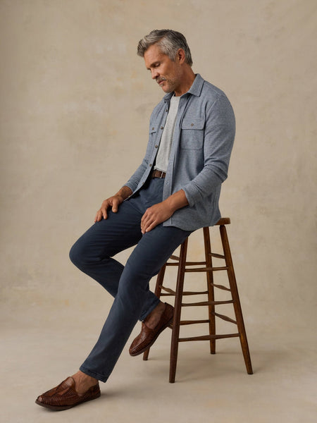 Faherty Legend Sweater Shirt - Navy Cream Pincheck - nineNORTH