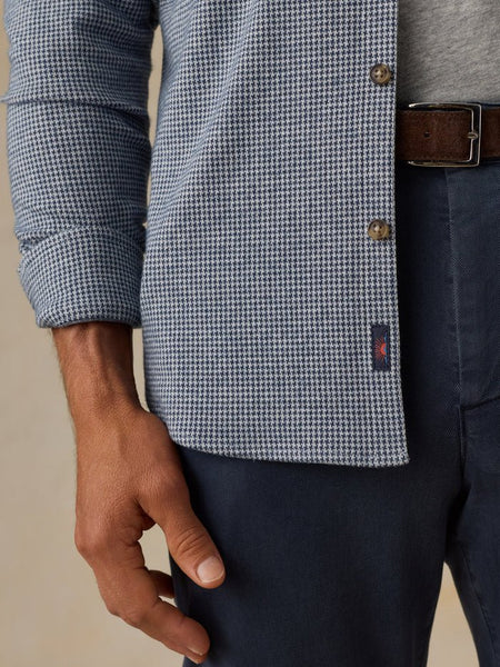 Faherty Legend Sweater Shirt - Navy Cream Pincheck - nineNORTH