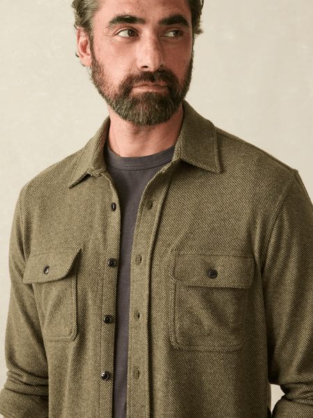 Faherty Legend Sweater Shirt / Olive Melange Twill - nineNORTH | Men's & Women's Clothing Boutique
