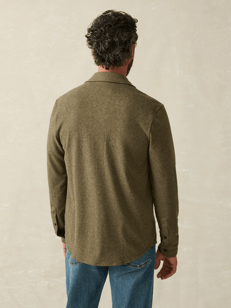 Faherty Legend Sweater Shirt / Olive Melange Twill - nineNORTH | Men's & Women's Clothing Boutique