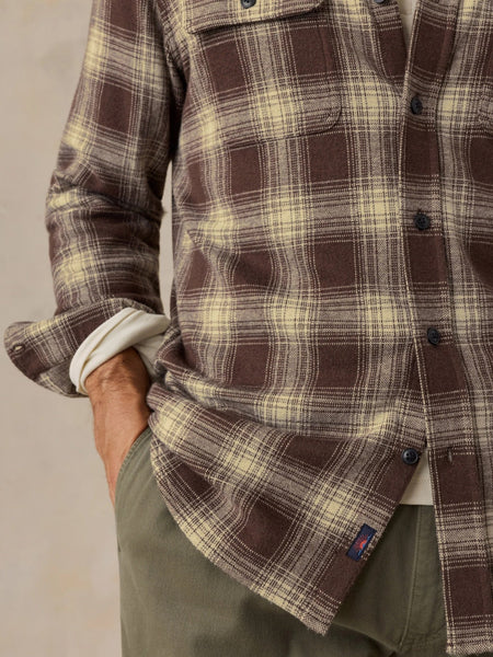 Faherty Legend Sweater Shirt - Walnut Ombre Plaid - nineNORTH