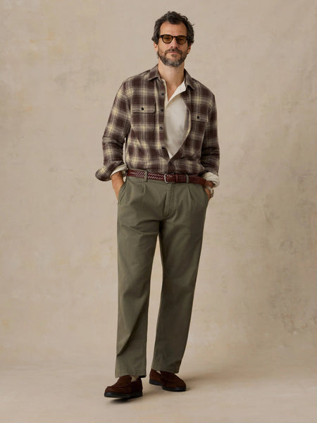 Faherty Legend Sweater Shirt - Walnut Ombre Plaid - nineNORTH