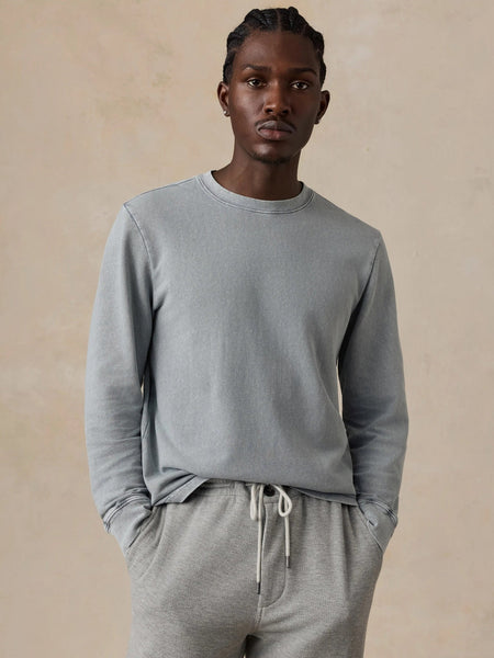 Faherty Long-Sleeve Recycled Terry Tee - Lakeshore Grey - nineNORTH