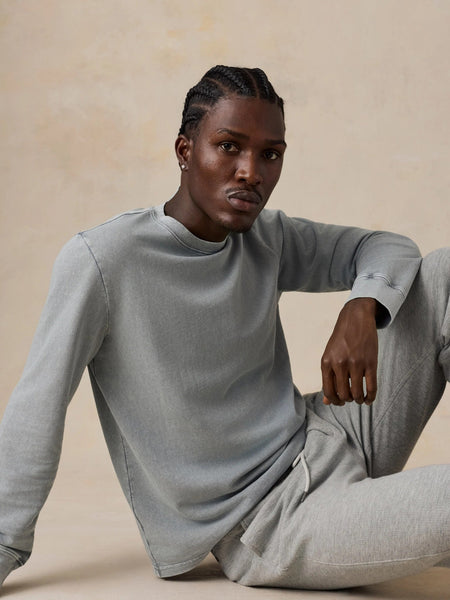 Faherty Long-Sleeve Recycled Terry Tee - Lakeshore Grey - nineNORTH