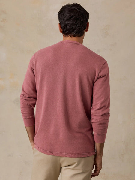 Faherty Long-Sleeve Recycled Terry Tee - Sunset Red - nineNORTH