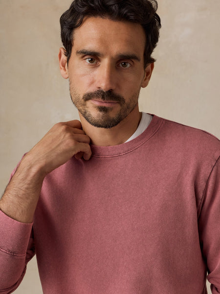 Faherty Long-Sleeve Recycled Terry Tee - Sunset Red - nineNORTH