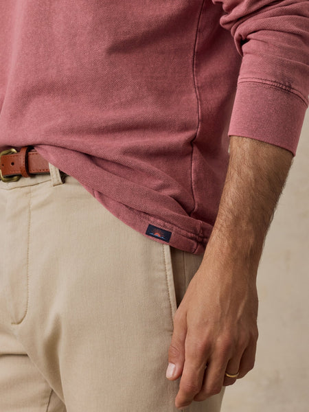 Faherty Long-Sleeve Recycled Terry Tee - Sunset Red - nineNORTH