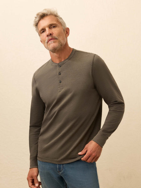 Faherty Long - Sleeve Waffle Henley / Night Rock - nineNORTH | Men's & Women's Clothing Boutique