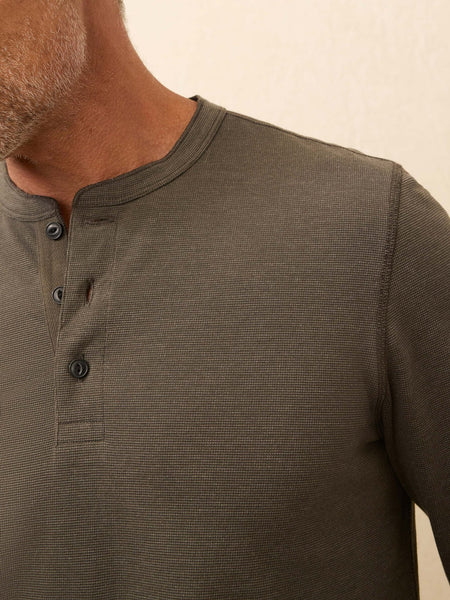 Faherty Long - Sleeve Waffle Henley / Night Rock - nineNORTH | Men's & Women's Clothing Boutique