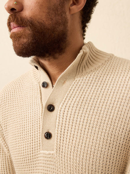 Faherty Quarter Button Sweater / Alpine Khaki - nineNORTH | Men's & Women's Clothing Boutique