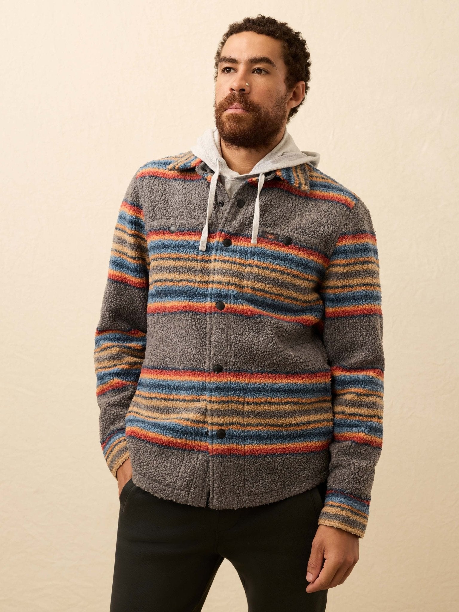 Faherty Range Fleece CPO / Buffalo Rock Stripe - nineNORTH | Men's & Women's Clothing Boutique