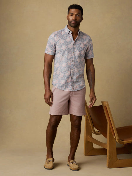 Faherty Short-Sleeve Breeze Shirt - Navy Red Lotus - nineNORTH | Men's & Women's Clothing Boutique