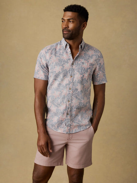 Faherty Short-Sleeve Breeze Shirt - Navy Red Lotus - nineNORTH | Men's & Women's Clothing Boutique