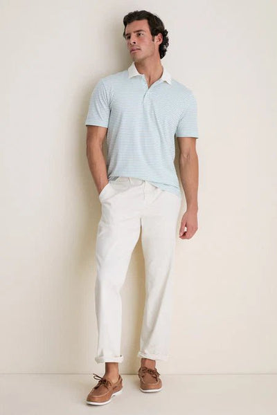 Faherty Short - Sleeve Movement Pique Polo - Beach Fog Stripe - nineNORTH | Men's & Women's Clothing Boutique