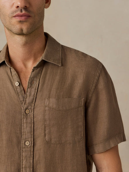 Faherty Short-Sleeve Palma Linen Shirt - Island Brown - nineNORTH | Men's & Women's Clothing Boutique