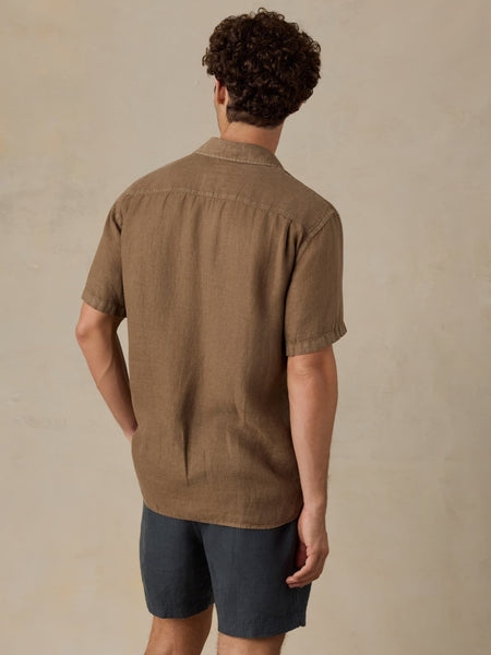 Faherty Short-Sleeve Palma Linen Shirt - Island Brown - nineNORTH | Men's & Women's Clothing Boutique