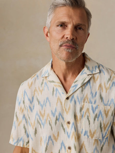 Faherty Short-Sleeve Resort Shirt - Belle Isle Ikat - nineNORTH | Men's & Women's Clothing Boutique