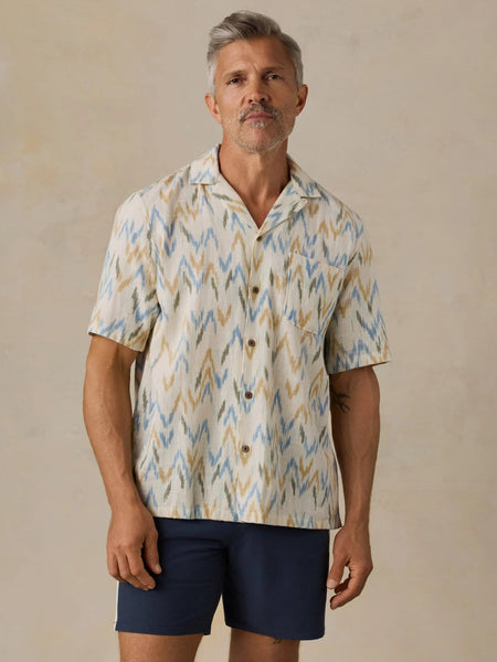 Faherty Short-Sleeve Resort Shirt - Belle Isle Ikat - nineNORTH | Men's & Women's Clothing Boutique