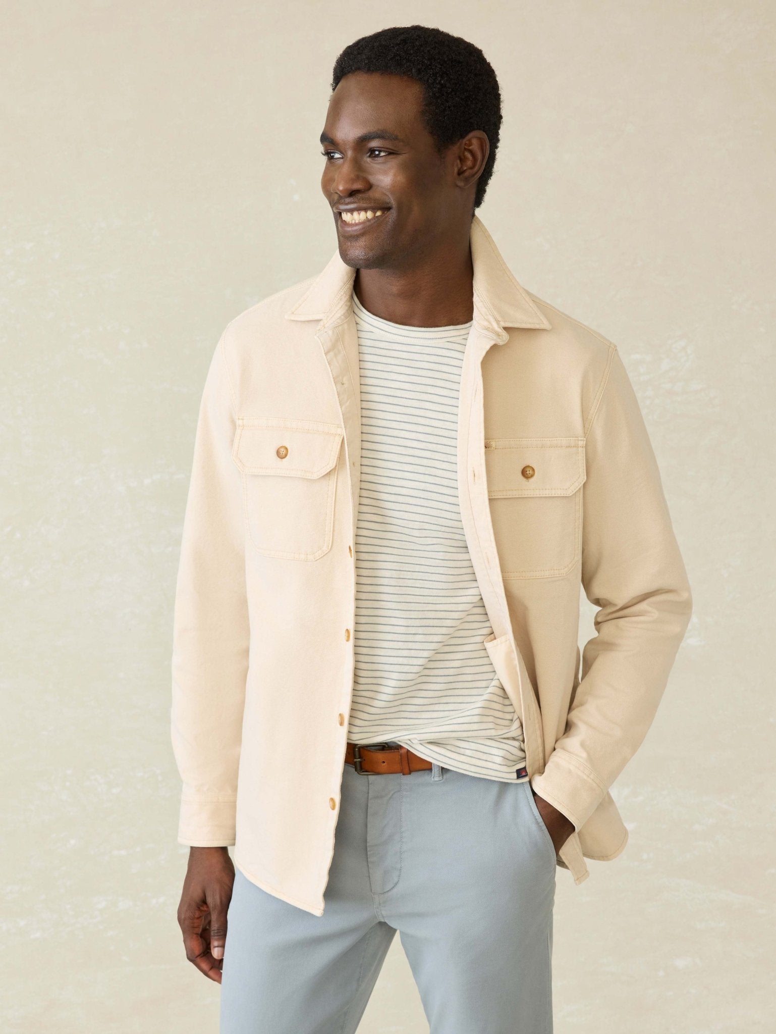 Faherty Sunwashed Canvas CPO / Sea Salt - nineNORTH | Men's & Women's Clothing Boutique