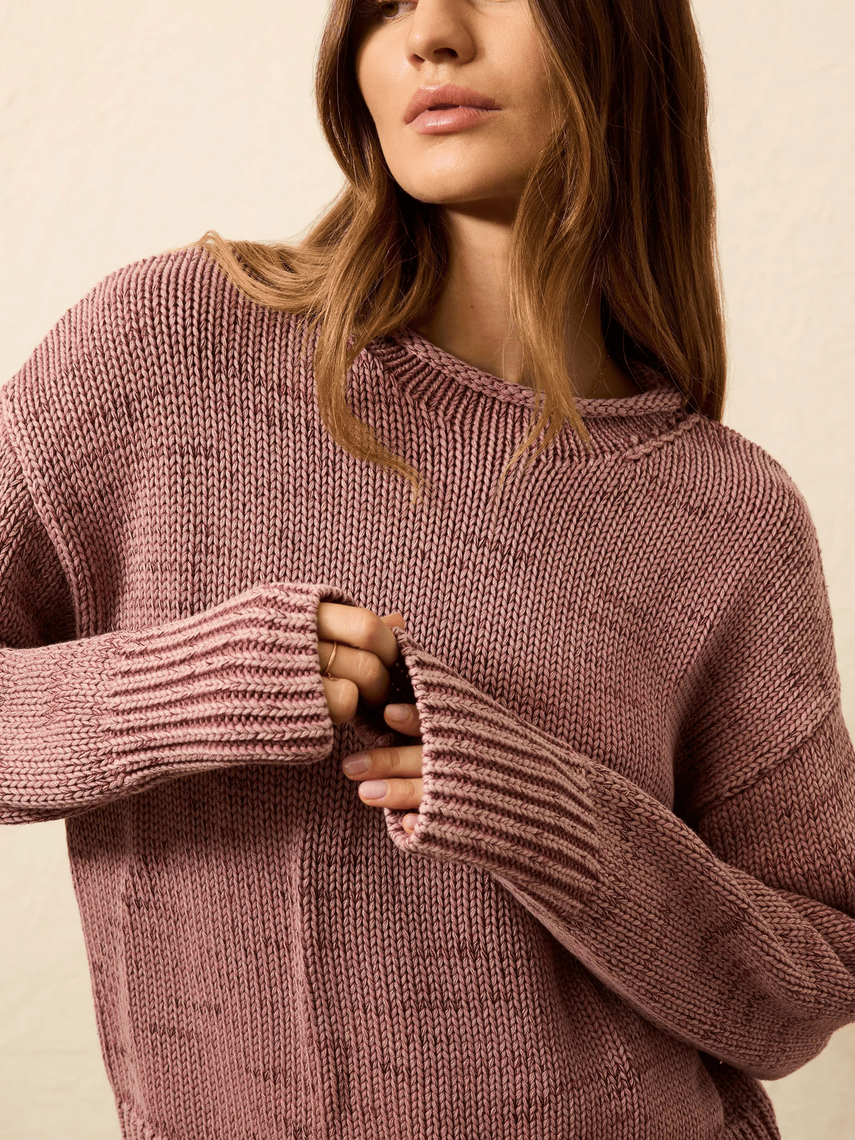 Faherty Sunwashed Cotton Roll Neck Sweater / Nostalgia Rose - nineNORTH | Men's & Women's Clothing Boutique