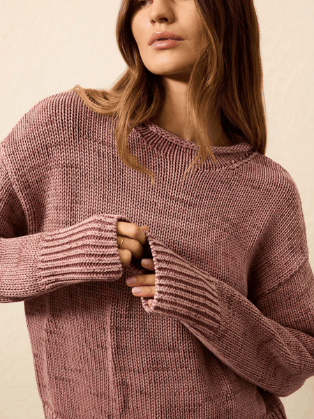 Faherty Sunwashed Cotton Roll Neck Sweater / Nostalgia Rose - nineNORTH | Men's & Women's Clothing Boutique