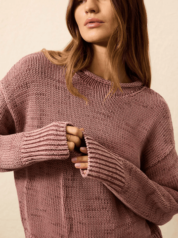 Faherty Sunwashed Cotton Roll Neck Sweater / Nostalgia Rose - nineNORTH | Men's & Women's Clothing Boutique