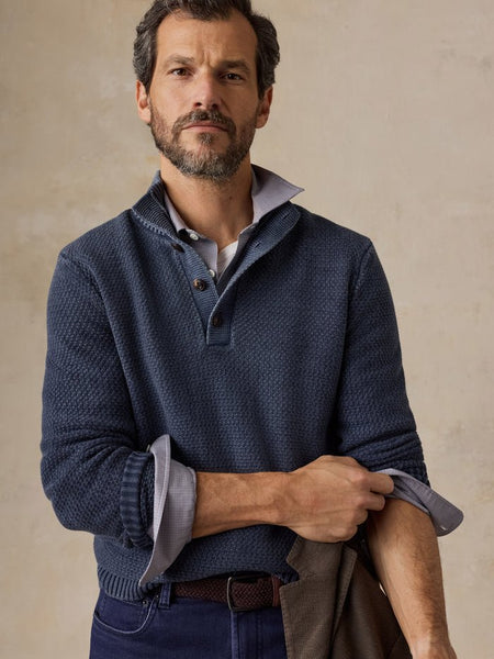 Faherty Sunwashed Dockside Sweater - Abyss Navy - nineNORTH