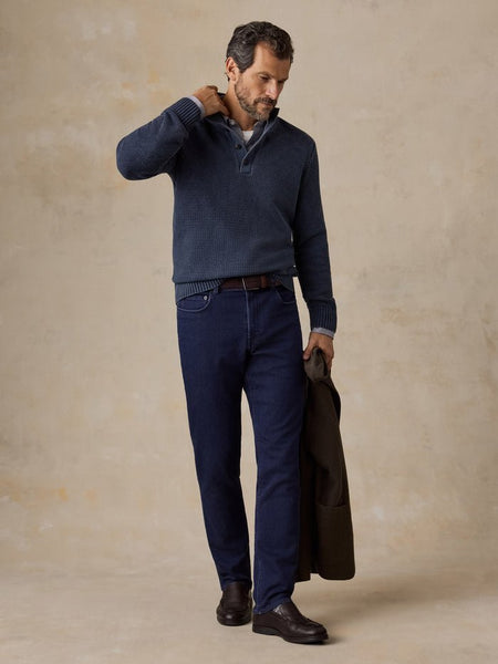 Faherty Sunwashed Dockside Sweater - Abyss Navy - nineNORTH